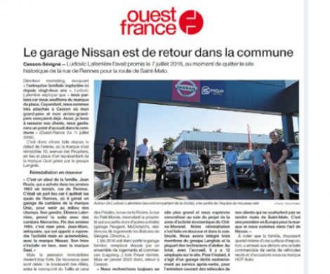 Un nouvel atelier automobiles NISSAN Espace 3 à CESSON SEVIGNE (35)