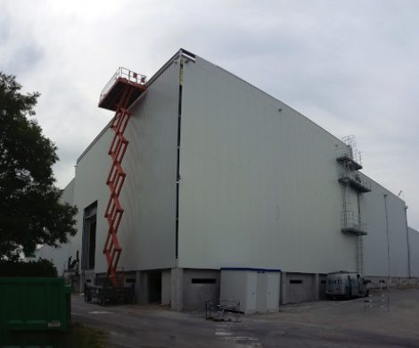 Travaux en cours chez TENDRIADE (Groupe VANDRIE) pour la construction d’une nouvelle chambre froide et l’extension des frigos